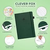 Clever Fox Teacher Planner – School Year Planner with Calendars & Lesson Plans – Teacher Plan Book for Classroom & Homeschool Organization - Undated, 7x10″, Hardcover (Dark Green)