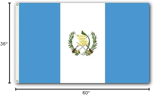 Miniatura 6 de Bandera para exteriores de SSK de poliéster resistente al clima por ambos lados. Tamaño grande 3 pies por 5 pies, Guatemala