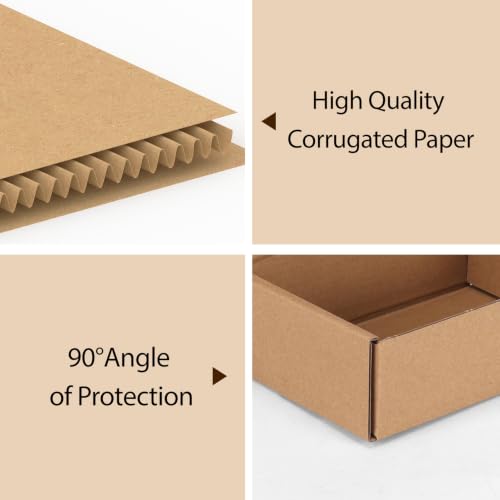 Image of RLAVBL 6x4x2 Inches Shipping Boxes Set of 25, Brown Small Corrugated Cardboard Box, Mailer Boxes for Packing Small Business
