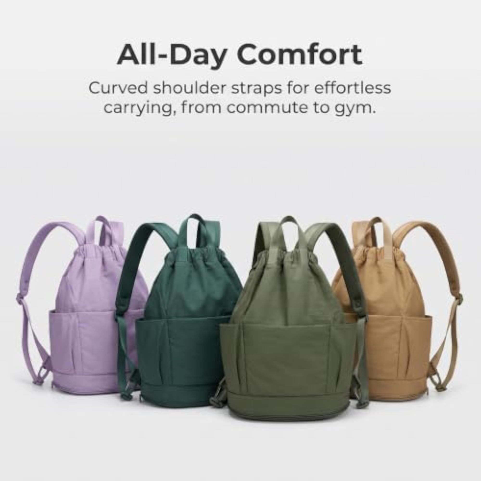 Japanese Style Drawstring Backpack Wet Dry Separation Swim Gym Bag