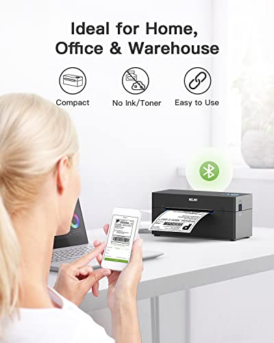 Nelko Bluetooth Thermal Shipping Label Printer, Wireless 4X6 Shipping Label Printer For Small Business, Support Android, Iphone And Windows, Widely Used For Amazon, Ebay, Shopify, Etsy, Usps #TOP6