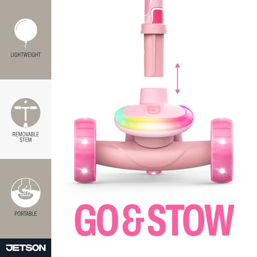 Image of Jetson Twee 3-Wheel Light-Up Kick Scooter, Kids' Scooter with LavaTech Deck Lights, Adjustable Handlebar Height, 4.7-Inch Wheels, Ages 3+