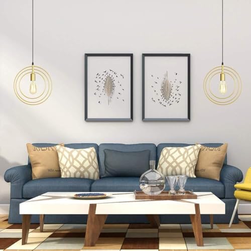 Lámpara de comedor dorada y moderna para iluminar una mesa de cocina nórdica 7