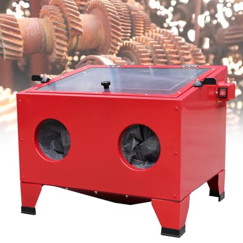 vnmudzeo Bench Top Sand Blasting Cabinet Small,for Wood Carvings,Gold,and Handicraft Engravings,24 Gal Mini Box Type Sandblasting Tool LED