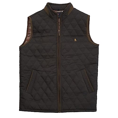 S&C - Chaleco Hombre Vestir - Chaleco Rombos Caballero - Chaleco Acolchado - Tejido Exterior Polyester - Cuello Interior en Antelina - Con Dos Bolsillos y Cremallera - Fabricado en España