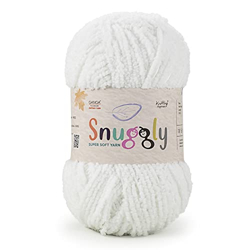 Image of Ganga Acrowools Snuggly,100% Polyester Yarn,Extra Soft Boucle Textured Yarn for Baby Articles,Shade No. Sng001