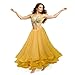 TopTie Belly Dance Maxi Skirt Chiffon Tribal Full Circle Swing Skirt-Yellow-M