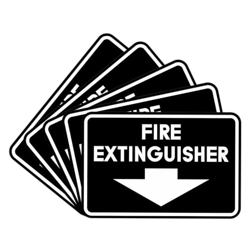 Image of Signs ByLITA Classic Framed Fire Extinguisher (Black) - Small 5 Pack