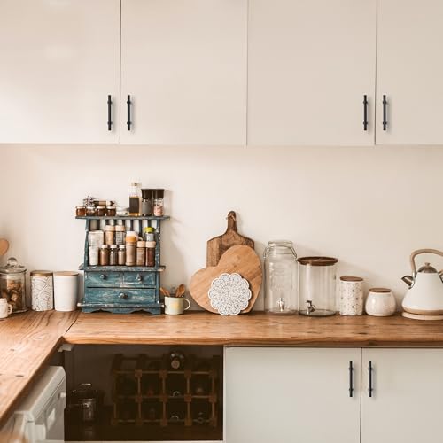 Image of Ravinte 15 Pack 6 Inch Cabinet Pulls Matte Black Kitchen Cabinet Hardware Cupboard Handles with Square Base 6 inch Length,3.5 inch Hole Center
