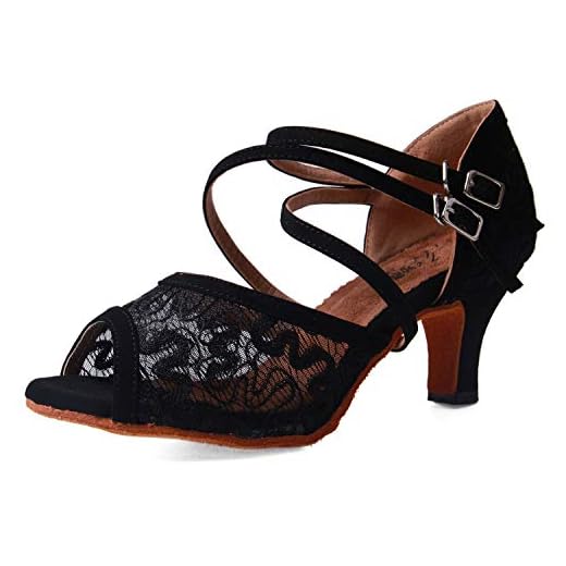 Syrads Zapatos de Baile Latino para Mujer Salsa Zapatos de Tango Samba Vals Bachata Kizomba Baile de Salón de Interior Negro 6cm