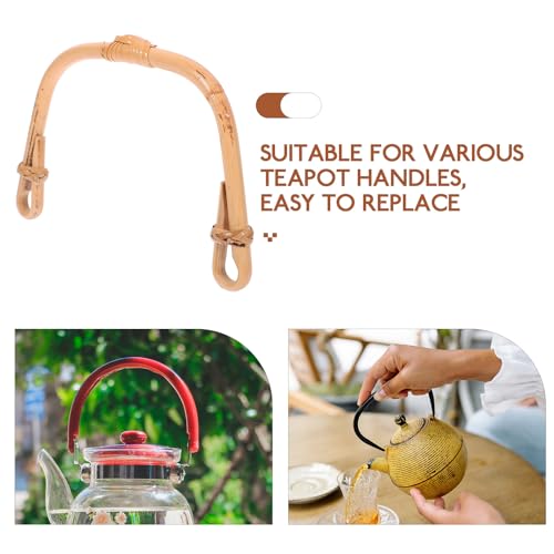 Amosfun Kanne Henkel Ersatz Rattan U-förmiger Anti-Verbrühungsgriff Für Keramik-Kannen Mit Einzigartigem Braunmuster Ideal Für Kannen Und Mehr