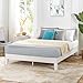 Mellow Naturalista Grand 12 Inch Solid Wood Platform Bed with Wooden Slats, Easy Assembly, Twin, White