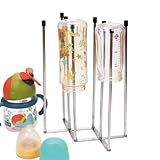 8-Pole Foldable Bottle Drying Rack, Space Saving Cup Draining Holder & Bottle Dry Rack for Glass Mugs Wine Decanter Jars, Convenient and Durable Kitchen or Household Storage Solution
