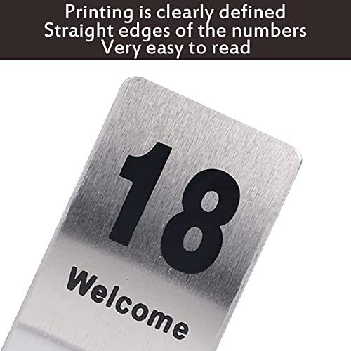 Numéro de table à usage cyclique en inox pour service fluide - 5