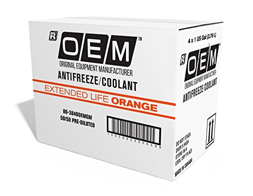 Image of OEM Recochem American Vehicles Premium Antifreeze 50 /50 Extended Life Coolant Orange, 1 Gallon, 4 Pack
