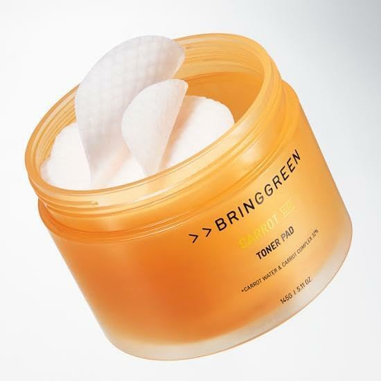Miniatura 3 de BRING GREEN Almohadilla de tóner de zanahoria  Contiene vitamina y retinol para igualar el tono de la piel, reducir las manchas oscuras y las