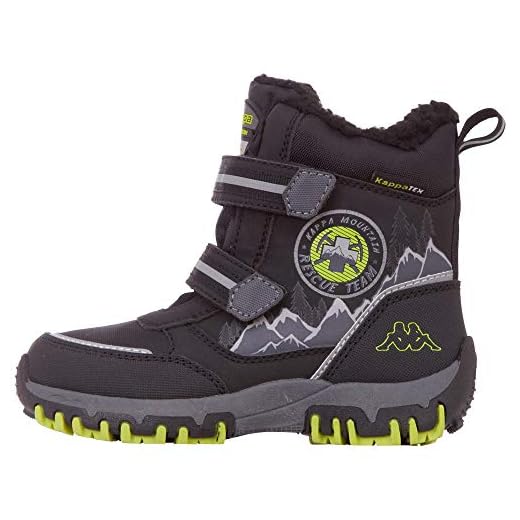 Kappa Unisex barn Rescue Tex klassiska stövlar, Svart 1133 Black Lime - 29 EU