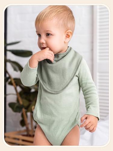 Image of 4 Pcs Baby Bandana Bib Cute Baby Nursery Decor Cotton Newborn Infant Feeding Drool Bib for Drooling and Teething Girl Boy