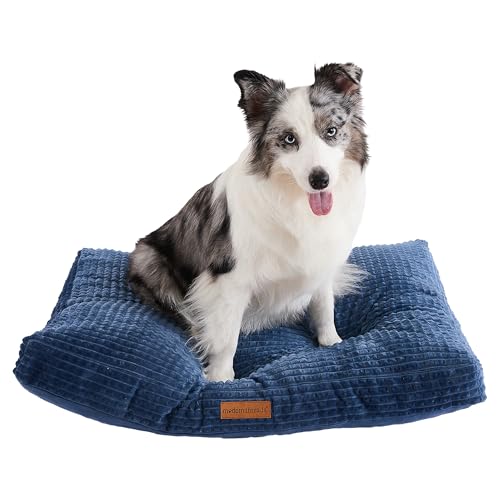 Image of Modern Threads Ultra Plush Orthopedic Memory Foam Pillow Bed for Large Dogs with Supportive Filling and Stylish Textured Design, Blue, (36 inch L x 27 inch W x 4 inch Th)
