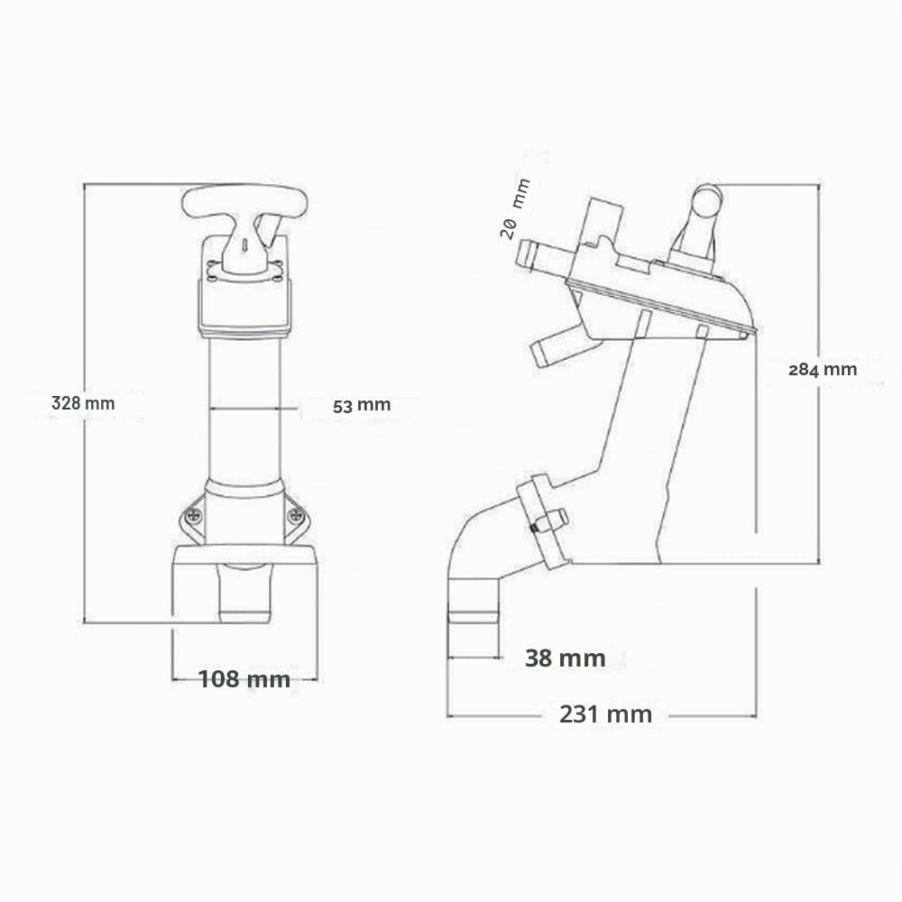 Jabsco Ensemble de Pompe Manuelle de Rechange Jabsco 29040-3000, Toilettes Marines Manuelles Twist “n” Lock, Compatible avec Les Toilettes Marines 29090 et 29120