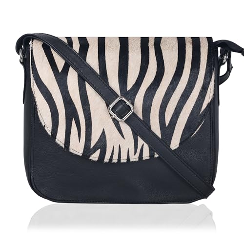 Image of Genuine Leather Shoulder Crossbody Purse For Women with Adjustable Strap, Mobile Pocket & Outside & Inside Zipper
