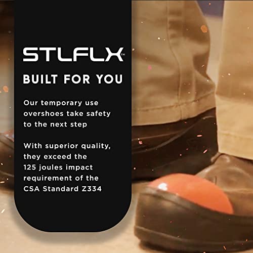 Stlflx - Toeguardz™ Steel Toe Overshoes, Temporary Use Steel Toe Covers Alternative, Csa Z334 Approved Safety Overshoes With Steel Toe Cap & Thermoplastic Rubber, Ambidextrous, Slip Resisting, L #TOP2