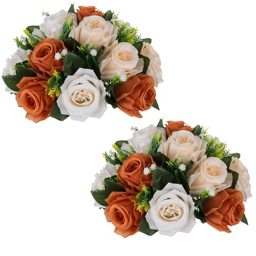 Image of NUPTIO Terracotta Flower Ball Centerpieces: Floral Arrangements for Fall