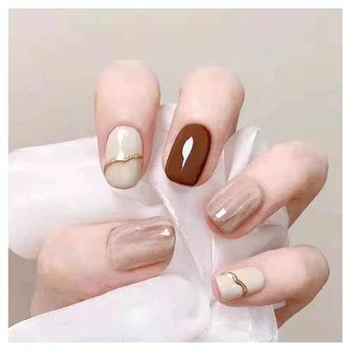 ネイルチップ 24枚入 ネイルチップ ショート 秋冬 ネイルチップ 人気 和風 かわいい シンプル おしゃれ 成人式 入学式 卒業式 結婚式 パーティー 花嫁ネイル 光沢 つけ爪 両面テープ ウッドスティック ネイルファイル付き オレンジグリッタートリム