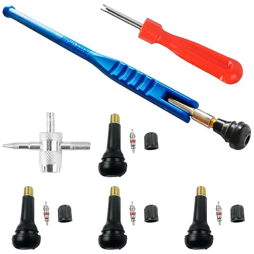 ANBOO 7 Pcs Demonte Valve Pneu Outil Remover, Valve Pneu Voiture 4pcs, Valve Tubeless, Demonte Obus Valve pour Le Voiture Montage et l'Entretien
