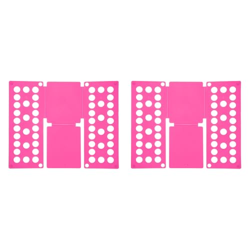 sourcing map Lot de 2 planches pliantes en plastique pour chemises, t-shirts, vêtements, organiseurs de t-shirts pour placard, armoire, tiroir, rangement facile des vêtements (magenta, 48 x 40 cm)