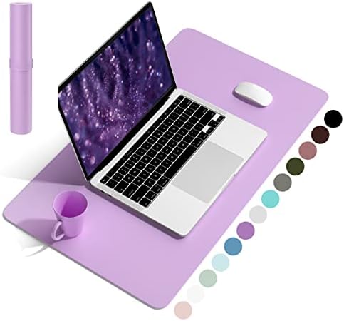 Non-Slip Desk Pad, Waterproof PVC Leather Desk Table Protector, Ultra Thin Large Mouse Pad, Easy Clean Laptop Desk Writing Mat for Office Work/Decor/Home (Light Blue, 80 x 40 cm)
