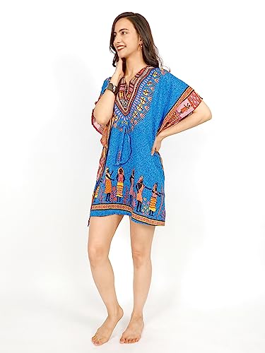 Tengru Short Kaftan Beach Cover ups Dresses for Women Ladies Dashiki African Caftan Loungewear Free Size