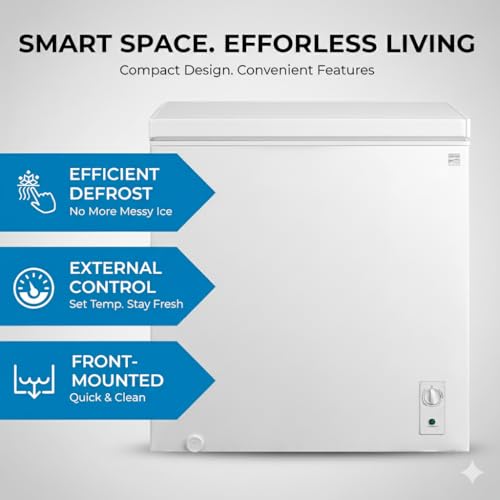 Kenmore Deep Freezer - Convertible Refrigerator/Chest Freezer, 1 Basket, Garage Ready, Meat Storage, Front Drain, Congelador For Home, Apartment, Basement, Cottage, 7.0 Cubic Feet, Stand Up White on Fridge.com