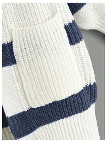 SOLY HUX Girl's Striped Open Front Cardigan Sweater Long Sleeve Knit Cardigans with Pockets3