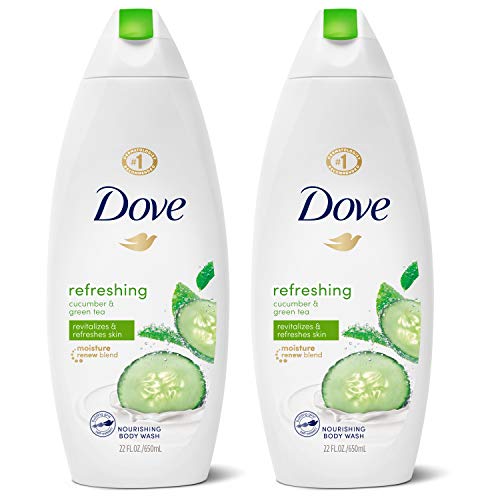 Dove Refreshing Body Wash Revitalizes and Refreshes Skin Cucumber and Green Tea Effectively Washes Away Bacteria While Nourishing Your Skin 22 oz 2 Count