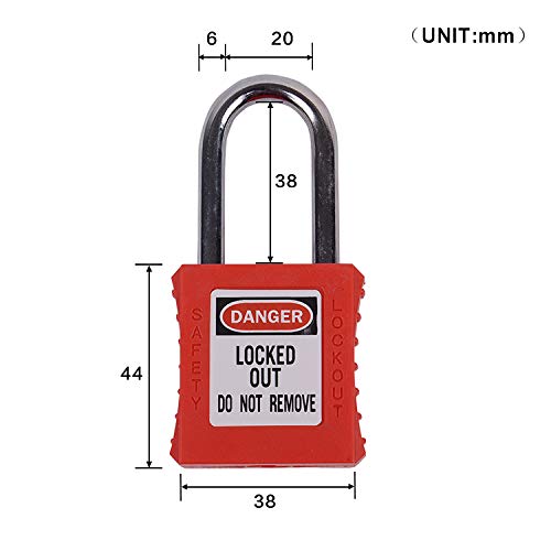 Lockout Tagout Safety Padlock Red,1 Pack by Induschoice - Used condition - Image 4