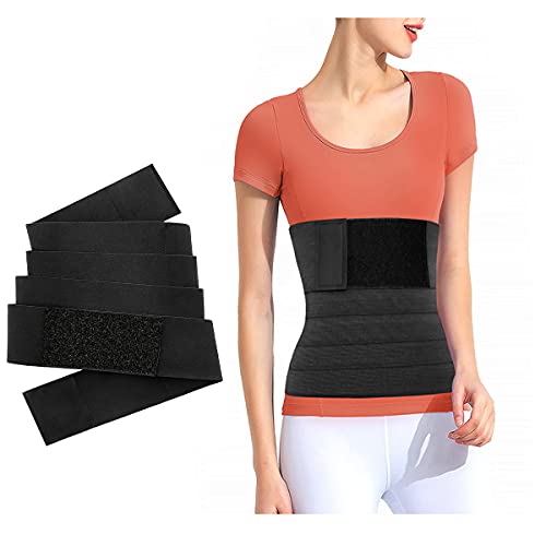 Waist Trimmer for Women-Invisible Wrap Waist Trainer Tape -Shaper Belt Adjustable Waist Trimmer-Wrapped Lumbar Support Belt(Black)