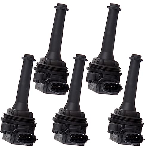 cciyu 5Pcs New Ignition Coil Coils UF341 C1258 Replacement fit for Volvo C70 S60 S70 S80 V70 XC70 XC90 L5 2.3L 2.4L 2.5L C1258 UF341 5C1320