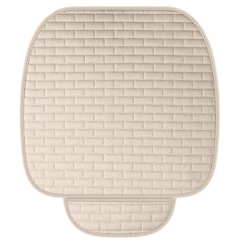 DEARBAG Cuscini Sedili Anteriori Universale, Cuscino Sedile Auto Anteriore Traspiranti, Copri Seduta Sedile con Fondo Antiscivolo, Cuscino per Sedile Auto Coprisedile Confortevole (Bianco, 52 * 51cm)