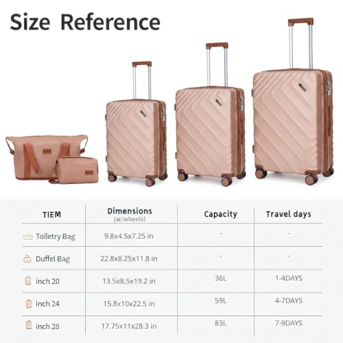 Rosamo 5 Piece Expandable Luggage Set