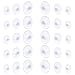 Whaline 30 Packs Suction Cup Plastic Sucker Pads Without Hooks, Clear, 3 Size, 45 mm, 30 mm, 20 mm