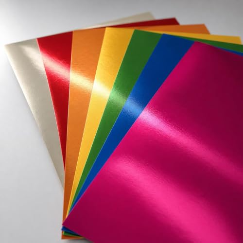 FLCPJGV Craft Holographic Paper, Orange, Red, Mirror Finish Foil Cardstock Sheets for Craft Projects & Creative Packaging, Pink, Blue, for Displays, 375g Silver Cardboard, 787x546mm - Image 3