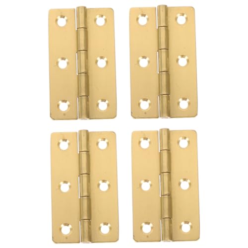 OUNONA 4pcs Piano Hinge Butt Hinges for Cabinet Doors Tip Door Hinge Cabinet Small Hinges Piano Accessories Hinges for Kitchen Cabinets Mini Hinges for Crafts Cabinet Hinge Copper Golden