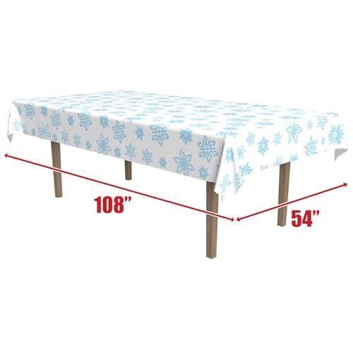 Image of Beistle The Company - Snowflake Table Cover - White and Blue