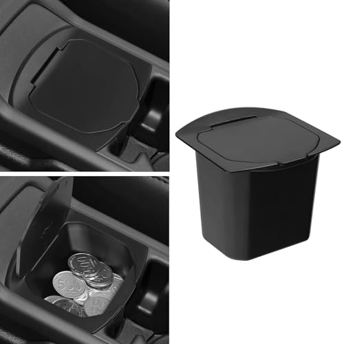 DWKJMYCP Center Console Coin Box Organizer for 2018-2024 2025 Jeep Wrangler JL Gladiator JT Accessories Armrest Insert ABS Plastic Coin Holder Secondary Storage Box