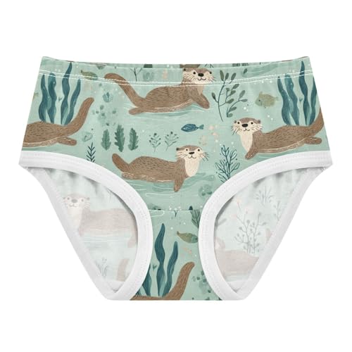 Wusikd Otters Swimming Girls' Underwear Cotton Girls Briefs Soft Toddler Underwear 2T