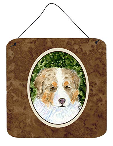 Caroline's Treasures SS8732DS66 Australian Shepherd Wall or Door Hanging Prints Aluminum Metal Sign Kitchen Wall Bar Bathroom Plaque Home Decor, 6x6, Multicolor