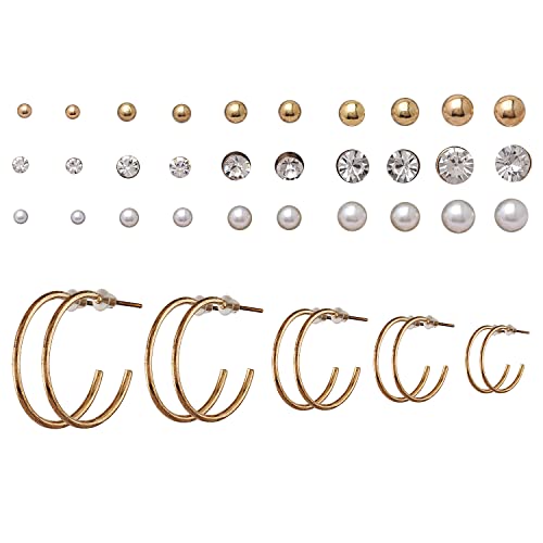 Image of Shining Diva Fashion Stylish Combo Metal Earrings for Women and Girls