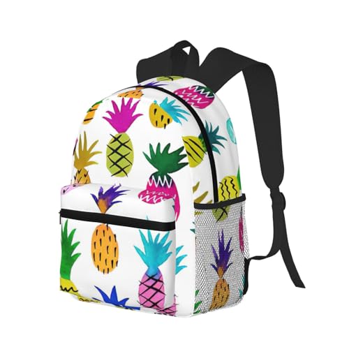 Sac à dos imprimé ananas coloré léger et mixte - 2