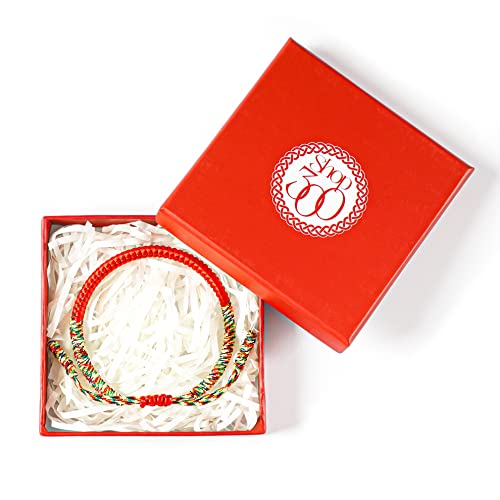 Shop300 Tibetan Knot Bracelet Gift - Handmade Positive Energy Red String Bracelet - Womens/Mens Bracelets Rope – Buddhism Red Bracelet For Protection - Couples And Friendship Bracelets Gift Box #TOP3